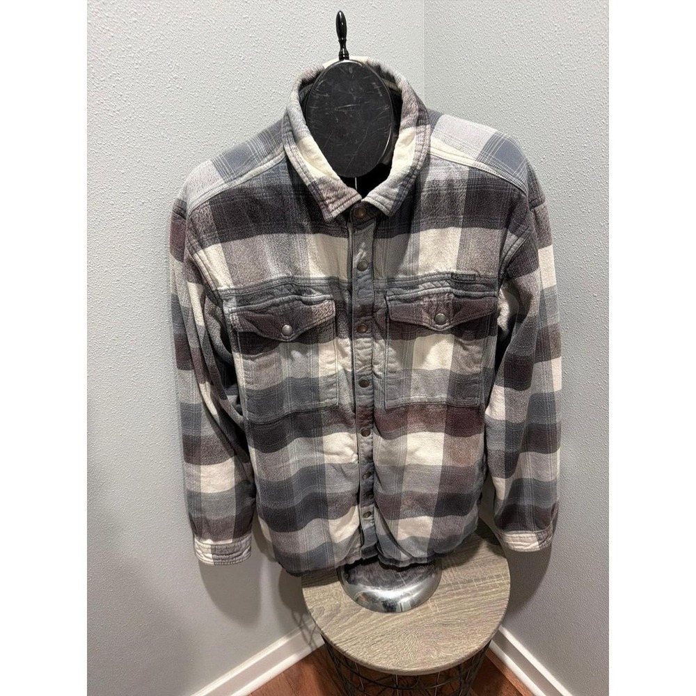 Mens Columbia Gray Flannel Shacket aShirt Jacket XL